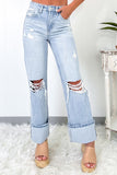 Beau Blue Light Wash Distressed Flare Jeans